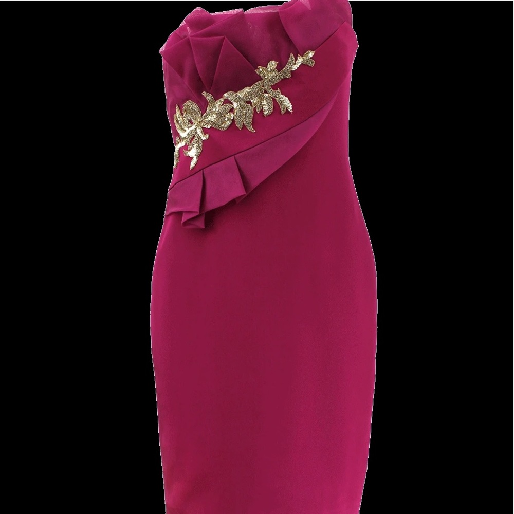 Marchesa Notte Strapless Draped Bodice Dress Sz 4